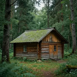 [ a log cabin in the forest ] [ van gogh ] [ cinematic ]