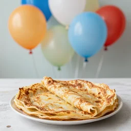photo of a breton crepe with birthday balloons