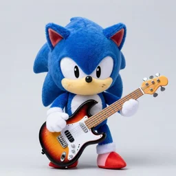 a sonic plush holding the crush 4 0 guitar