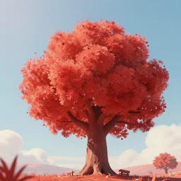 3 d render, digital art, minimalist, journey thatgamecompany, intricate detail, whimsical, unreal engine, dreamy, brush strokes, bounce light, sunny, complementary palette, redsinski