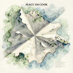 a map, watercolor