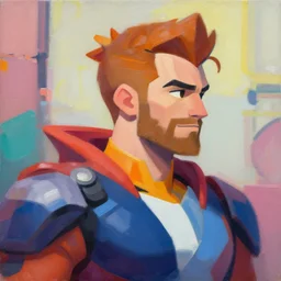Greg Manchess portrait painting of Professor Xavier as Overwatch character, medium shot, asymmetrical, profile picture, Organic Painting, sunny day, Matte Painting, bold shapes, hard edges, street art, trending on artstation, by Huang Guangjian and Gil Elvgren and Sachin Teng