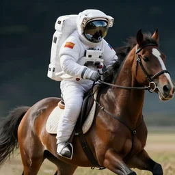 photorealistic art of an astronaut riding a horse, dynamic lighting, hyperrealism