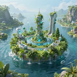 hyperrealistic artwork sustentability science water resgenerative technologies to disruptive creation scifi cyberpunk natur! photography futures