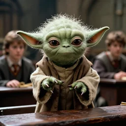 a film still of yoda teaching a class in harry potter
