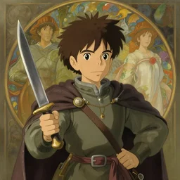 cute medieval spymaster holding knife, natural lighting, path traced, highly detailed, high quality, digital painting, by don bluth and ross tran and studio ghibli and alphonse mucha, artgerm