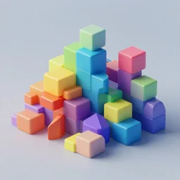 full spectrum 3D blocks and shapes 4K