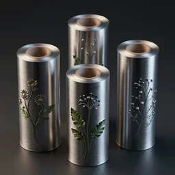 3 5 mm photo of metallic 9 9 rolls - the art of flower arrangement, dramatic lighting, 4 k, 3 d octane render, provenance, detailed, trending on artstation