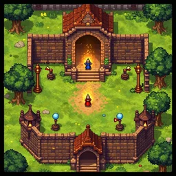 dungeon from retro rpg game, artstation