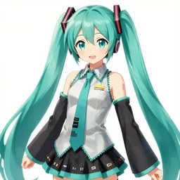 hatsune miku v 4 in full growth, anime art, by ixima