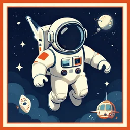 vintage poster, space travel, illustration, vector art, retro
