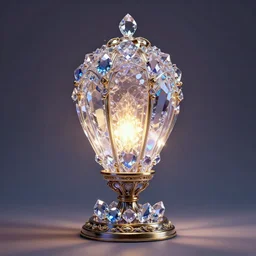 a lamp made of crystal gems, digital art, fantasy art