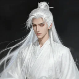 Xanxia Cultivator, white hair, gorgeous, amazing, elegant, intricate, highly detailed, digital painting, artstation, concept art, sharp focus, illustration, art by Ross tran and kuvshinov, photography portrait by Paolo Roversi