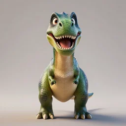 a portrait of a dinosaur, symmetrical central composition, very cartoon, shape focus, high detailed, by pixar
