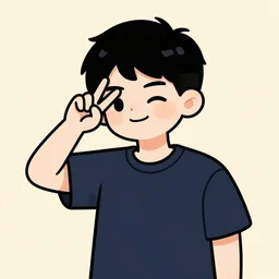 a an doing the facepalm gesture as he smiles to himself in cartoon style,