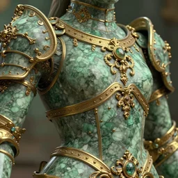 a film still of a desaturated green marble knight upper body, patina golden metal accents, beautifully detailed, rococo, sculpted , intricate, elite, ornate, elegant, extravagant, dramatic lighting, CGsociety, hyper extremism, ambient key art, octane rendering, weta digital, 3d sculpture, structures, ray tracing 8k