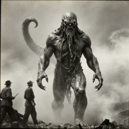 A sighting of Cthulhu. 1940s photograph.