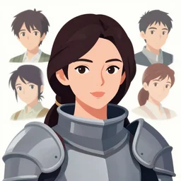 head and shoulders portrait of a female knight. clean cel shaded vector art. shutterstock. behance hd by lois van baarle, artgerm, helen huang, by makoto shinkai and ilya kuvshinov, rossdraws, illustration,