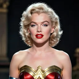 marilyn monroe as wonder woman, hd, ultrarealistic, hyperrealistic, symmetrical face,
