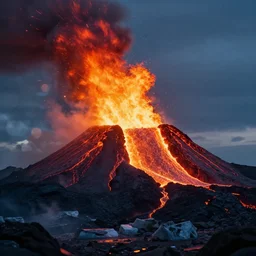 a volcano fires ice instead of lava, heatwave, 4 k photoshop, photorealistic, 1 0 0 m, sharp focus, bokeh, movie shot, artstation, behance, deviantart, cinematic perspective, studio shot