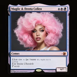 Link with cotton candy hair, Magic the gathering card art.