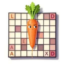 a frustrated carrot playing wordle