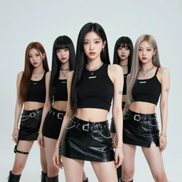 cyberpunk k-pop girl group, digital art, 4k