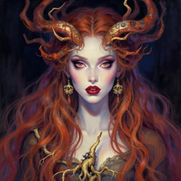 portrait of a beautiful rendition of the mythical alraune, the humanoid female version of a mandrake root, illustration, artistic, colorful, hyper detailed, in the style of greg rutkowski,