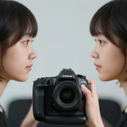 Girl with short hair, EOS-1D, f/1.4, ISO 200, 1/160s, 8K, RAW, unedited, symmetrical balance, in-frame