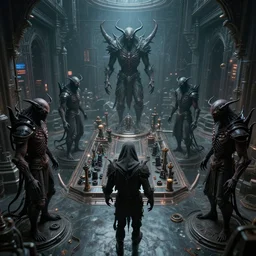 evil souls being mass - produced on cyber gothic creation chamber, advanced, fantastic reality, 8 k resolution,