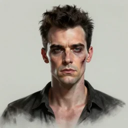 portrait of a smooth skinned handsome zombie version of morrissey as a zombie with cuts and with a large quiff and thick eyebrows, 7 days to die zombie, realistic proportions, fine art, award winning, intricate, elegant, sharp focus, cinematic lighting, digital painting, 8 k concept art, art by brom, art by michael hussar, 8 k