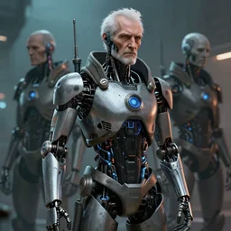 Ultra realistic illustration of an old man cyborg, cyberpunk, sci-fi fantasy 3