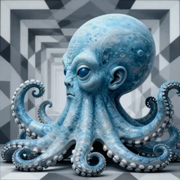 face of cthlulu cthulu pale blue colors, background profile photo of octopus and tentacles 4 : 3 aspect ratio, tentacle monster by beksinski!!, mc escher!!! tessellation!!!, artstation