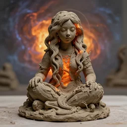 cgi clay sculpture, the heat death of the cosmos, cinematic, detailed