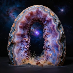magical portail in a geode, background space hubble photo