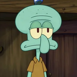 handsome squidward, cartoon network style, detailed line, strong chin, nose, eyes, big lips