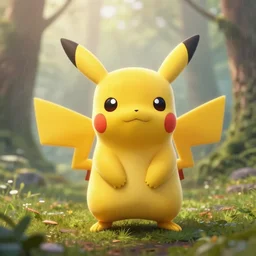 Pikachu in forest, Artstation, Confident, fog, rain, volumetric lighting, beautiful, golden hour, sharp focus, ultra detailed, cgsociety by Leesha Hannigan, Ross Tran, Thierry Doizon, Kai Carpenter, Ignacio Fernández Ríos, noir art house, 4k, 35mm, fujifilm