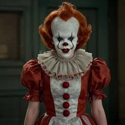 a film still of Emma Watson as Pennywise from It (2017 movie)