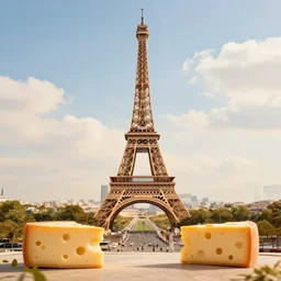 city of paris made from cheese, eiffel tower