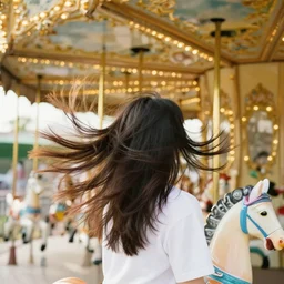 hair with soup blowing the merry - go - round