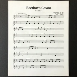 Sheet music for the music of a new Symphony composed by Beethoven