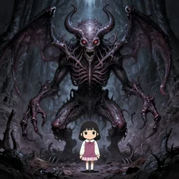 an eldritch mutant abomination from the depths of hell featured on yotsuba by thomas kinkade and lisa frank