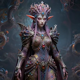 digital art realistic fine detail fractal colorful cinematic ultra detailed sharp focus super beautiful bizarre amazing elf princess warrior h. r. giger