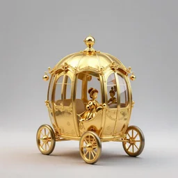 golden chariot, cindrella, disney, octane render, 8 k, art station, unreal engine, hyper realistic, hd
