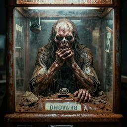 concept photo returning machine god of disgust, covered in rust, filthy, by alberto bontempi, shigeru komatsuzaki, wayne d barlowe, alex ross, enric torres, simon bisley & boris vallejo, hyper realism, cinematical, narrative light, muted colors, epic, hyper detailed, awe inspiring, award winning horror,