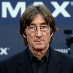 close-up of John Lennon as a detective in a movie directed by Christopher Nolan, movie still frame, promotional image, imax 70 mm footage