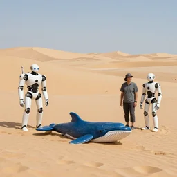🐋 👽 🤖 🐳 in desert, photography by bussiere rutkowski andreas roch ( by kim jung gi ) ( by george morikawa ) ( by kentaro miura )