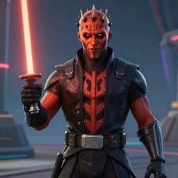 Film still of Darth Maul, from Fortnite (2017 online video game)