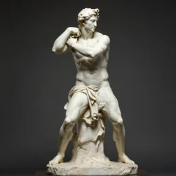 classicism sculpture of a man playing call of duty