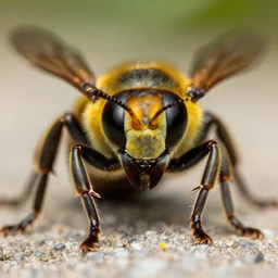 the face of the insect vespa bellutina,